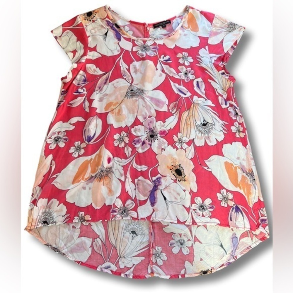 Christian Siriano NY Cap Sleeve Top‎ High Low M EUC